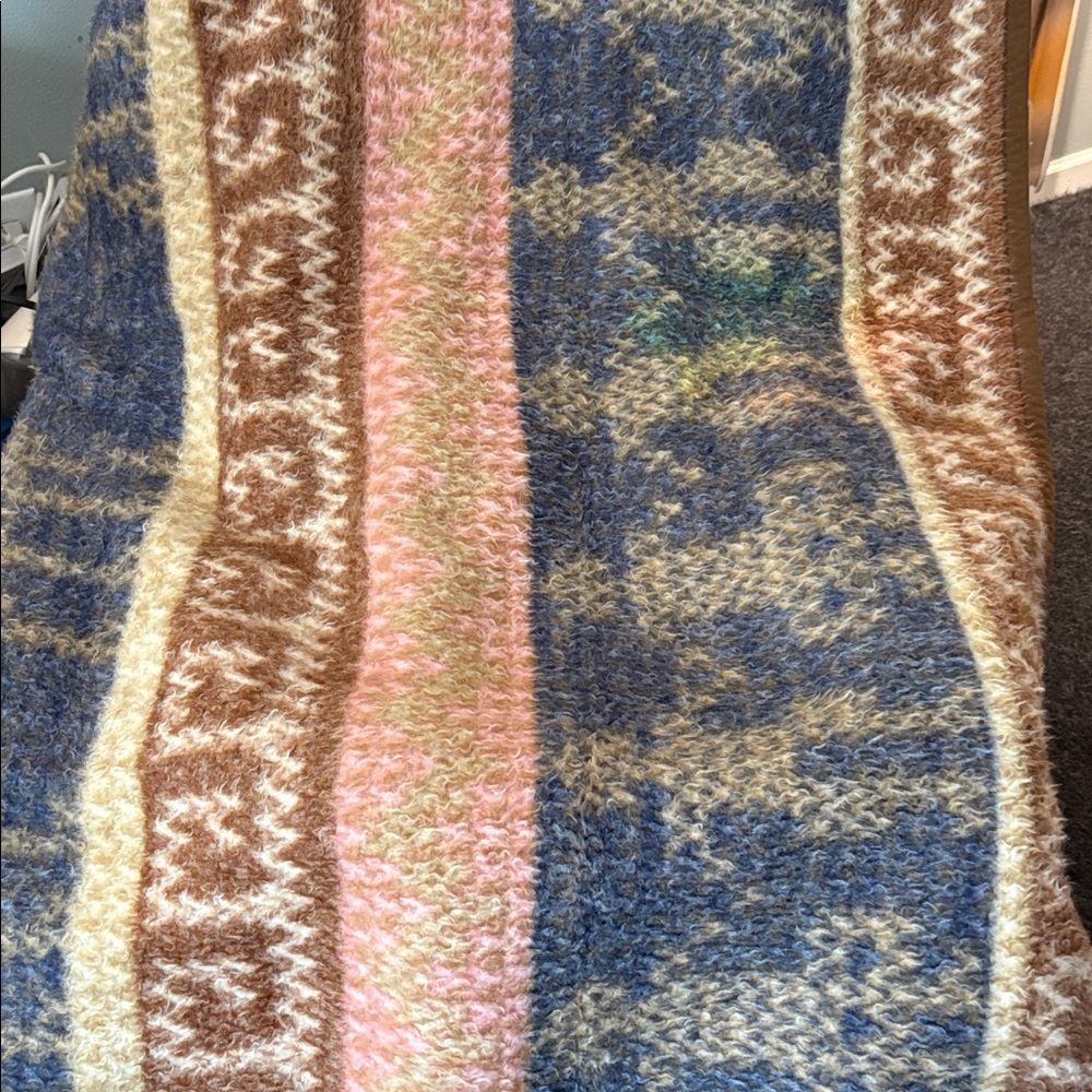 Pink coconut candy inspired Biederlack Multicolor Knit vintage w. Germany‎ b60